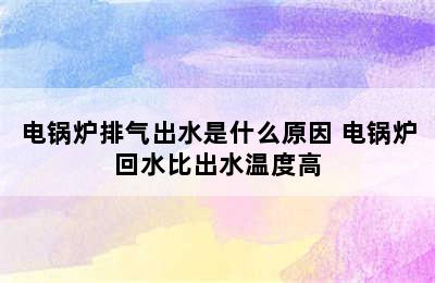 电锅炉排气出水是什么原因 电锅炉回水比出水温度高